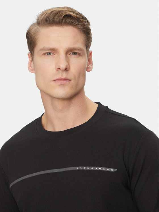 Jack&Jones Jack&Jones Тениска с дълъг ръкав Fusion 12273134 Черен Regular Fit