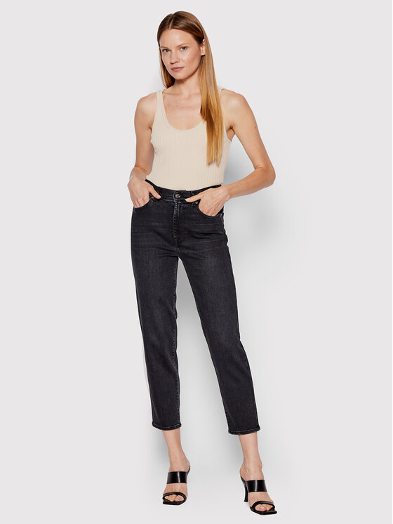 7 For All Mankind 7 For All Mankind Traperice Malia JSA7C320LB Crna Relaxed Fit