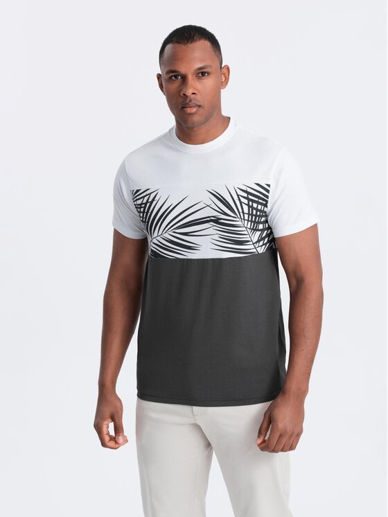 Ombre Ombre T-Shirt S2043 Szary Regular Fit
