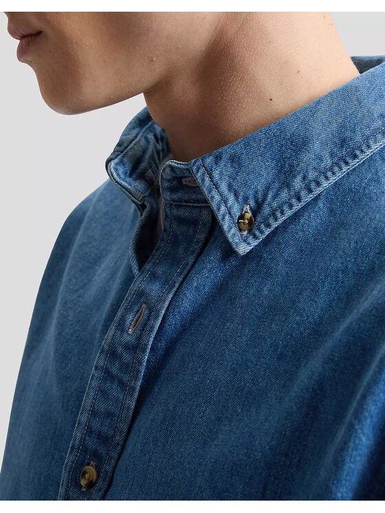 Lee Lee Koszula CLEAN WW BUTTON DOWN Niebieski Relaxed Fit