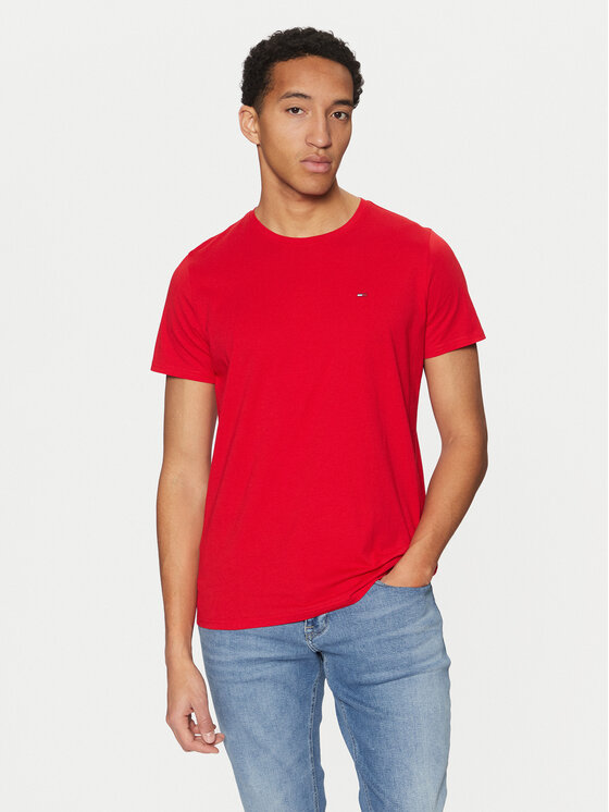 Męski T-Shirt Tommy Jeans, Rozmiar M, Czerwony, DM0DM04411