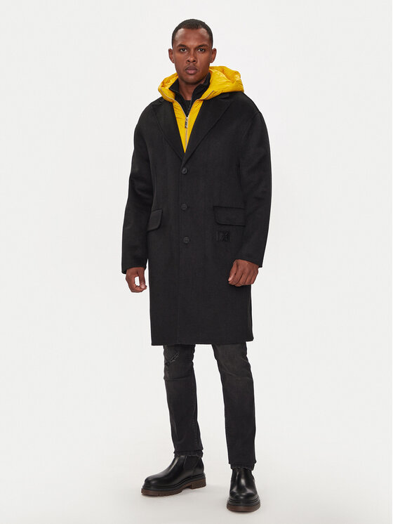 Richmond X Richmond X Palton de lână Gliano UMA24089CP Negru Regular Fit