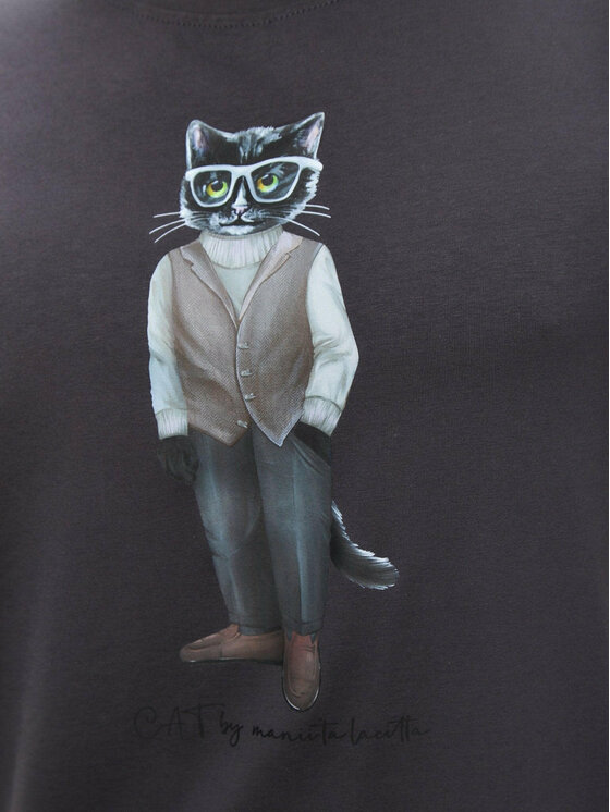 CAT by maniita lacitta CAT by maniita lacitta T-Shirt Printed men's t-shirt with CAT Szary Regular Fit