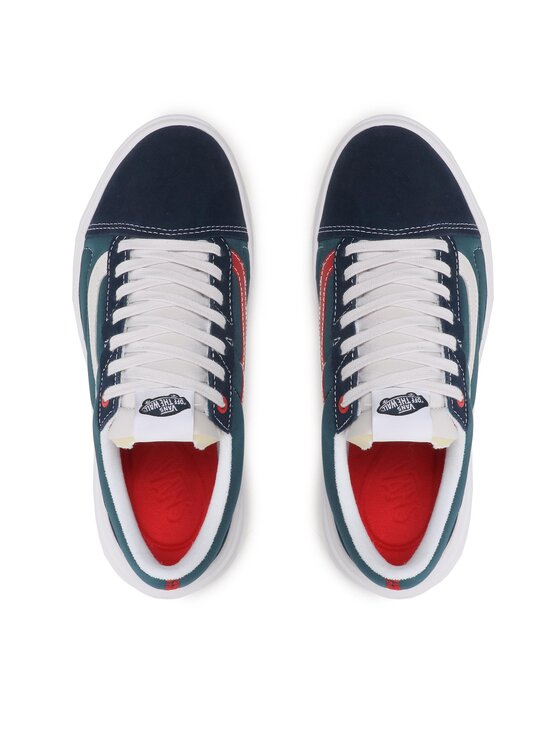 Vans old skool red hotsell blue white