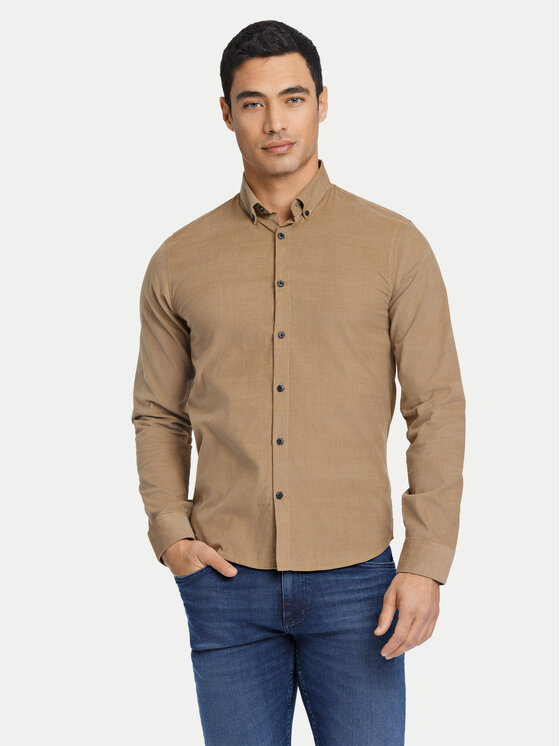 Lindbergh Lindbergh Košile 30-203248A Béžová Relaxed Fit