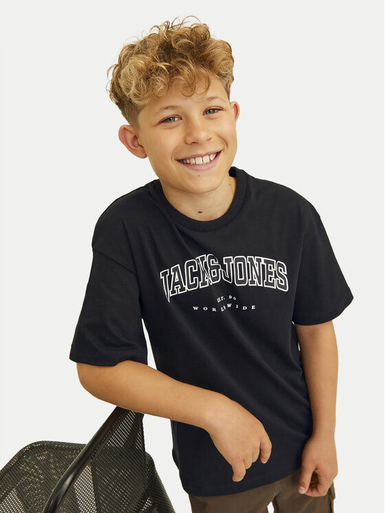 Jack&Jones Junior Jack&Jones Junior Тишърт Caleb 12258924 Черен Relaxed Fit