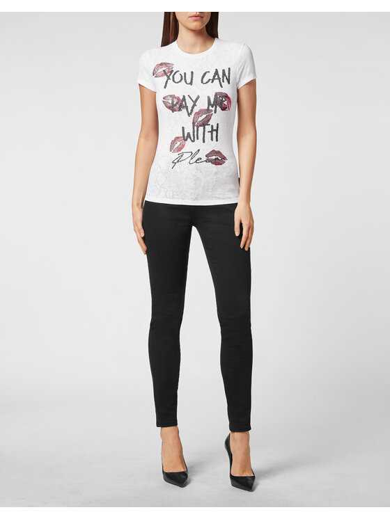 PHILIPP PLEIN PHILIPP PLEIN T-Shirt 1487 Biały Regular Fit