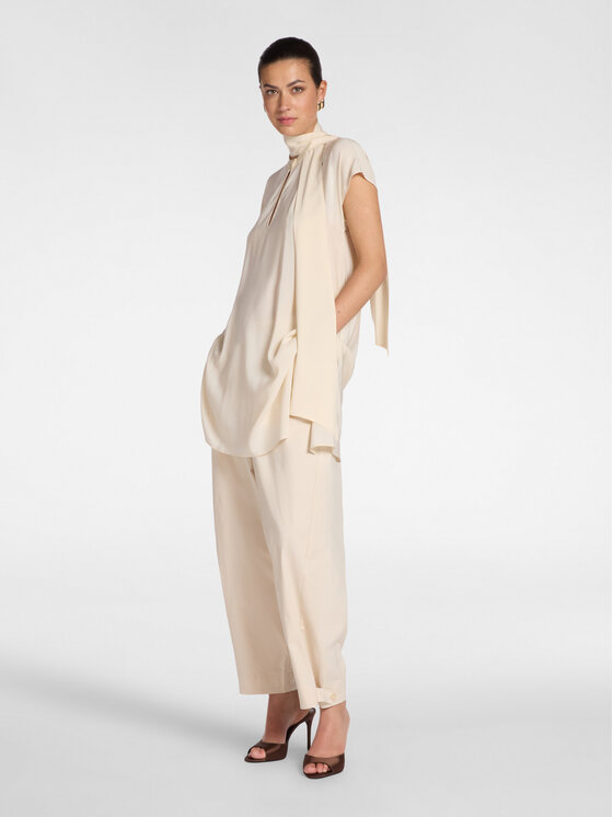 Elena Mirò Elena Mirò Spodnie materiałowe P189P000430N002 Kremowy Regular Fit