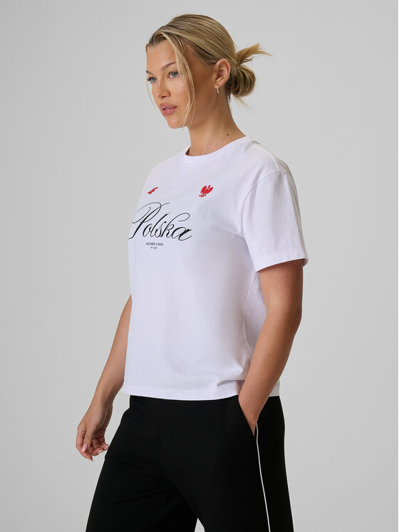 4F 4F T-Shirt STREFA KIBICA Biały Loose Fit