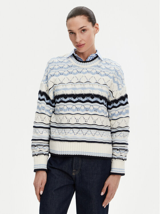 Barbour Barbour Svetr Eloise LKN1615MI11 Světle modrá Relaxed Fit