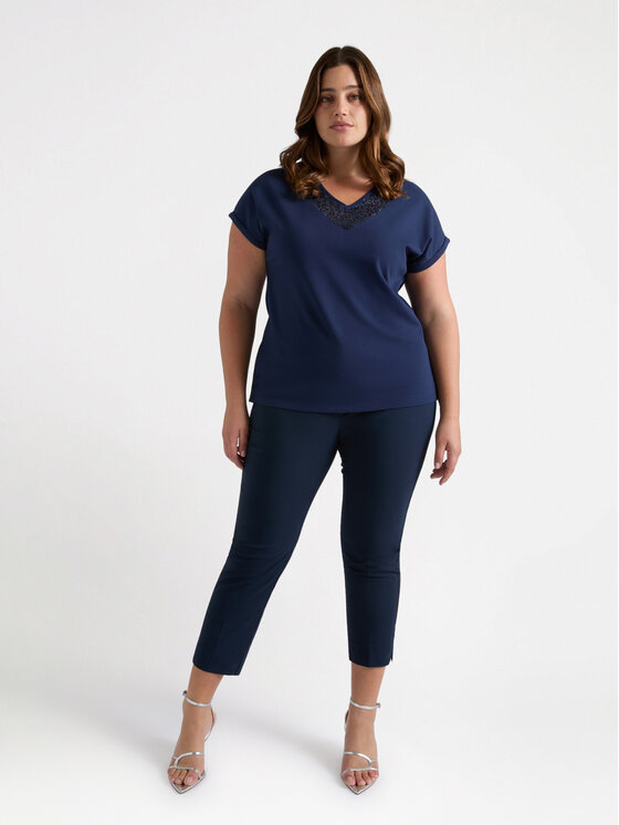 Fiorella Rubino Fiorella Rubino T-Shirt G008L008329N034 Niebieski Regular Fit