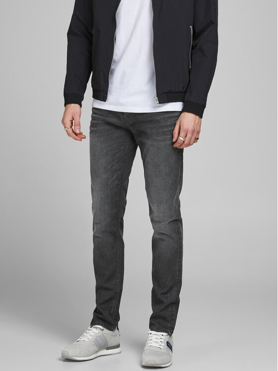 Jack&Jones Džinsi Tim 12181054 Pelēks Slim Fit