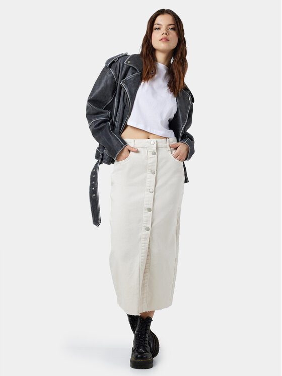 Noisy May Noisy May Φούστα τζιν Sira 27029410 Εκρού Regular Fit