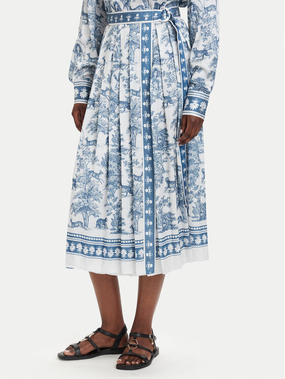 Fracomina Fracomina Faltenrock FS26SG2005W435K5 Hellblau Regular Fit