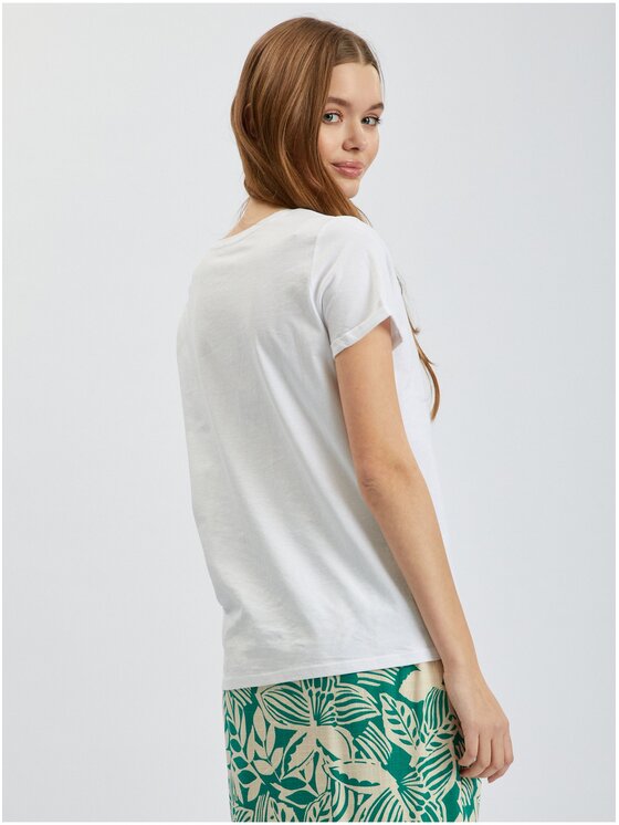 Orsay Orsay T-Shirt 166452-016000__M Biały Regular Fit