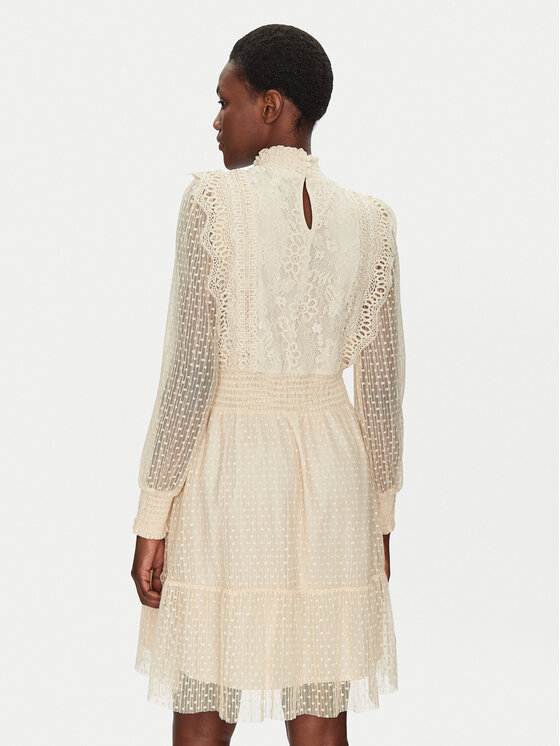 YAS YAS Sukienka koktajlowa Sophia 26032212 Beżowy Regular Fit