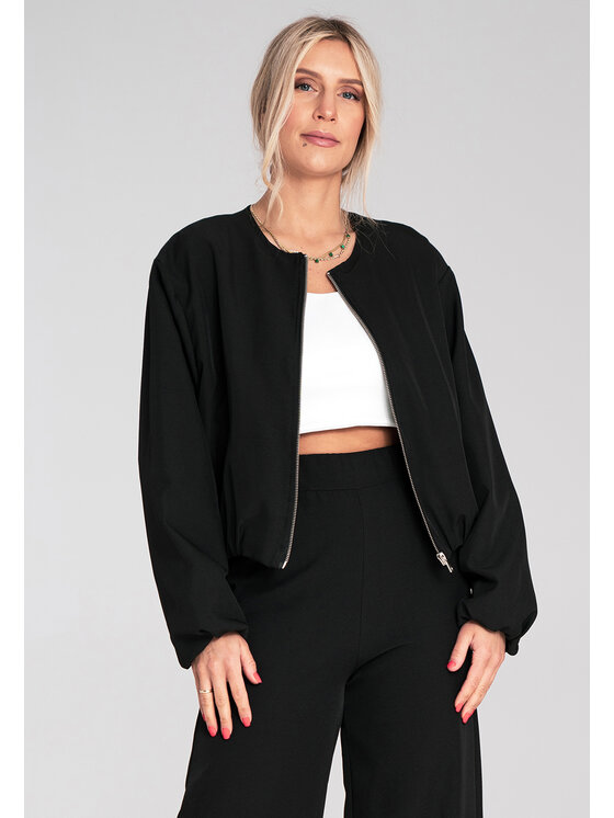 FIGL FIGL Kurtka bomber M1198 Czarny Regular Fit