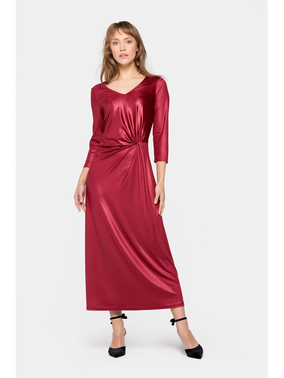 EMOI EMOI Sukienka wieczorowa długa wieczorowa Bordowy Feminine Fit