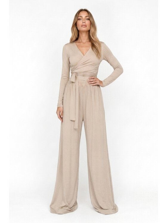 MissDenim MissDenim Longsleeve Tied blouse Beżowy Relaxed Fit