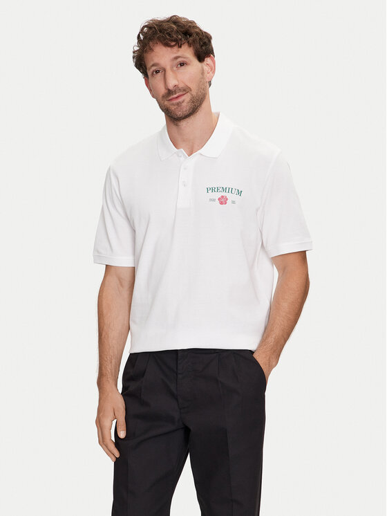 Jack&Jones Polo Jprblaalfie 12259678 Bianco Regular Fit, taglia : XL