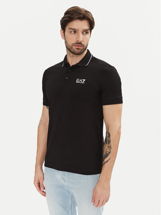 Męskie Polo EA7 Emporio Armani, Rozmiar L, Czarne, 8NPF16 PJVUZ 1200