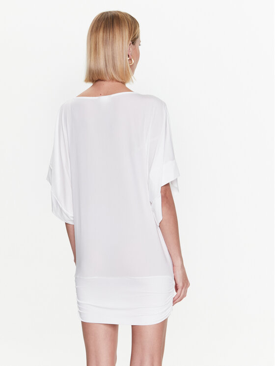 MICHAEL Michael Kors MICHAEL Michael Kors Пляжна сукня Iconic Solids Cover Up MM7M649 Білий Slim Fit