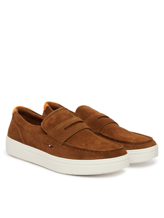 Tommy Hilfiger Tommy Hilfiger Półbuty Modern Light Hybrid Suede Loafer FM0FM05786 Brązowy