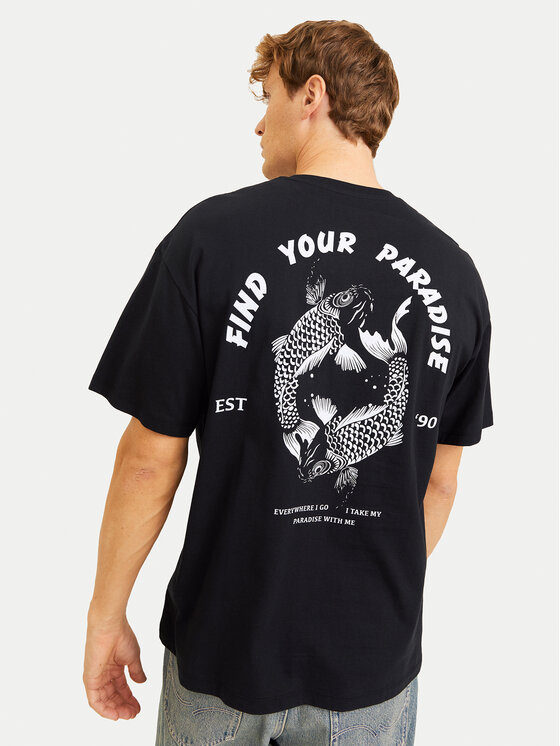 Jack & Jones Jack & Jones Tricou Charge 12269384 Negru Relaxed Fit