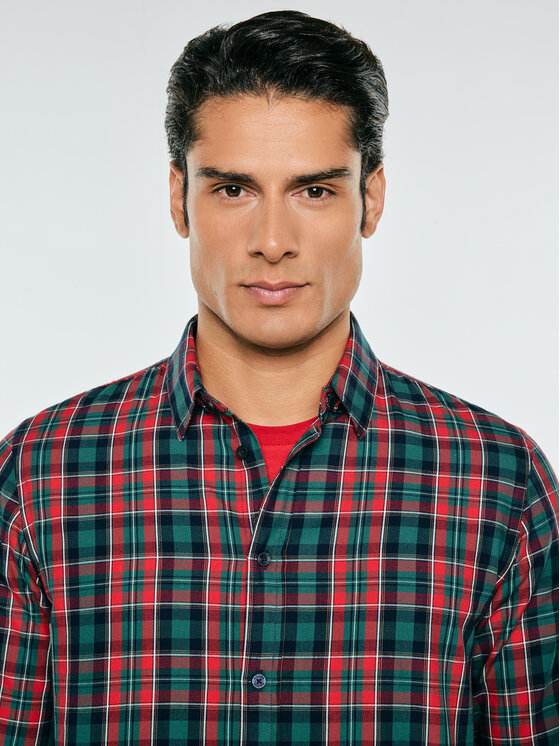 BIG STAR BIG STAR Koszula GUBERNI Czerwony Basic Fit