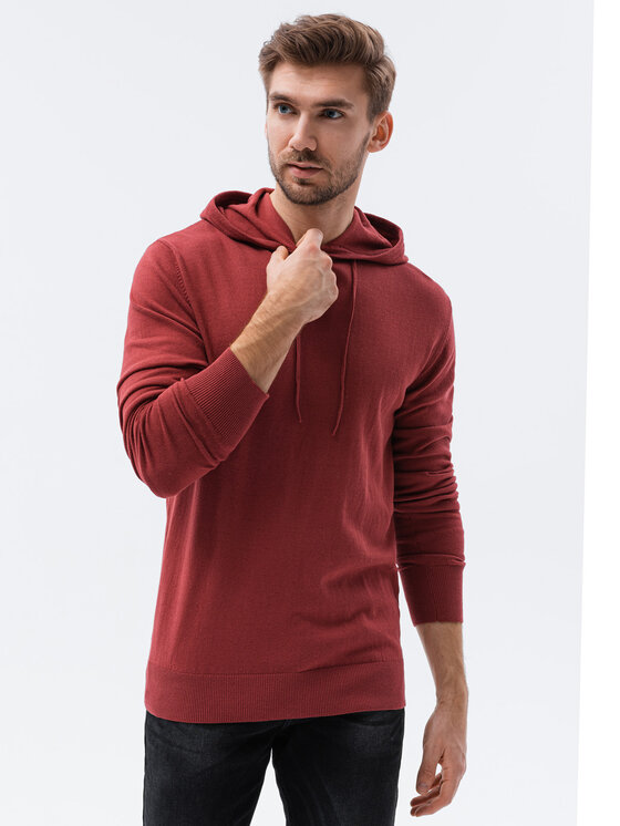 Ombre Ombre Svetr E187 Bordó Regular Fit