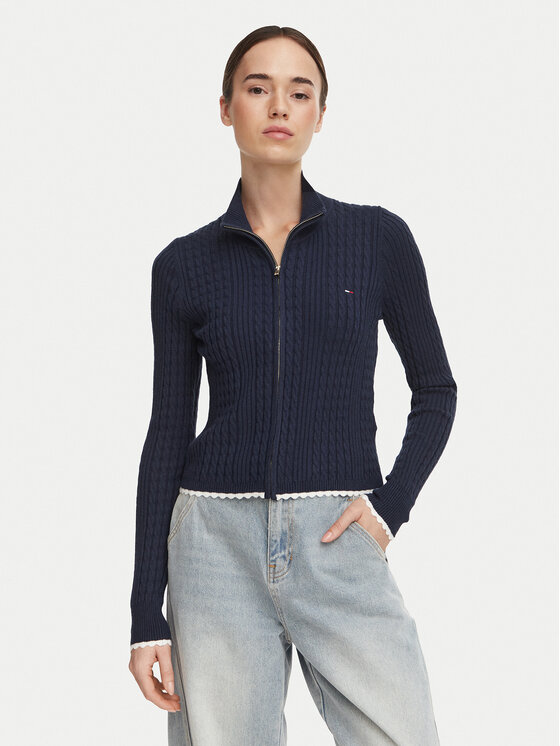 Tommy Jeans Tommy Jeans Cardigan DW0DW23355 Bleumarin Slim Fit