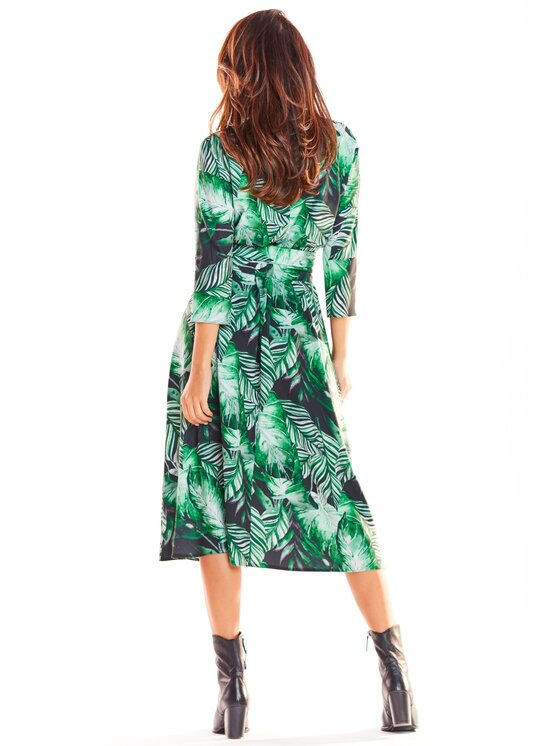 Awama Awama Vestito da giorno A313 Verde Basic Fit