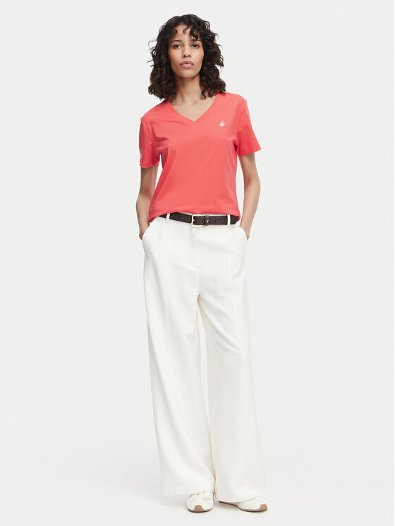 Beverly Hills Polo Club Beverly Hills Polo Club T-Shirt P-SS26W-TS516518 Koralowy Regular Fit
