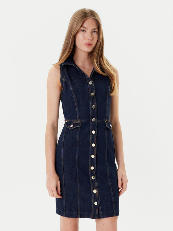 Guess Guess Džinsa kleita W5YK24 D5PW1 Tumši zils Regular Fit