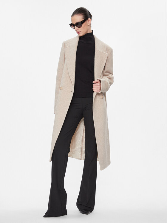 Marc Aurel Marc Aurel Вовняне пальто 5431 1025 24677 Бежевий Relaxed Fit