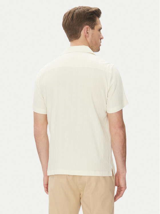 Guess Guess Cămașă M5GH67 WH340 Écru Regular Fit