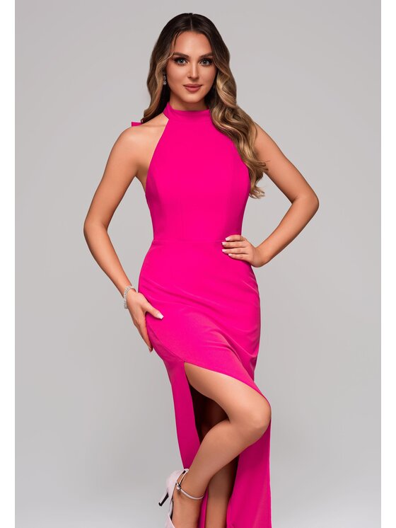Ombre Ombre Sukienka wieczorowa LA-OM-DLR101 Różowy Regular Fit