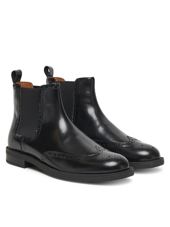 Tommy Hilfiger Tommy Hilfiger Kotníková obuv s elastickým prvkem Hilfiger Vogue FM0FM05765 Černá