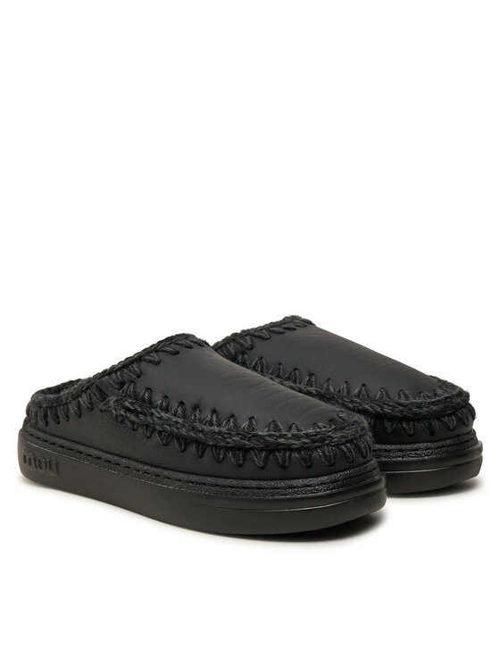 Mou Mou Kapcie Eskimo Bold Clog FW411010B Czarny
