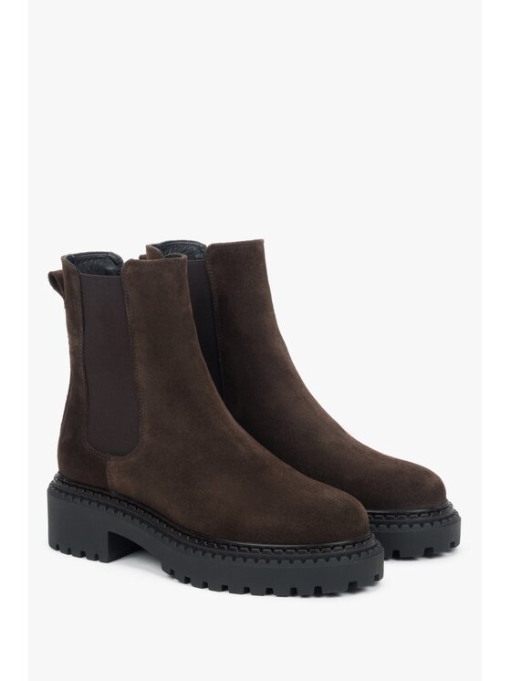 Estro Estro Μποτάκια με λάστιχο ER00118128 Καφέ