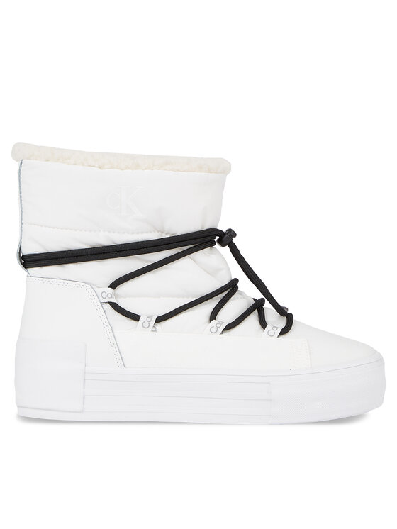 Calvin Klein Jeans Stivali da neve Bold Vulc Flatf Snow Boot Wn YW0YW01181 Bianco, taglia : 39