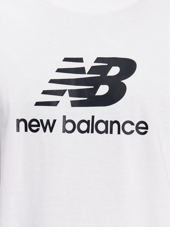 New Balance New Balance Marškinėliai Essentials Stacked Logo MT31541 Balta Relaxed Fit