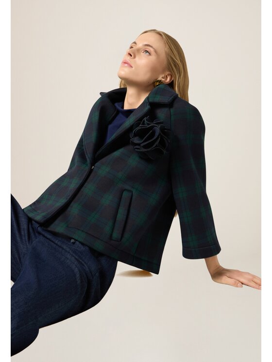 Oltre Oltre Cappotto 8009J000248N0S5 Blu Boxy Fit