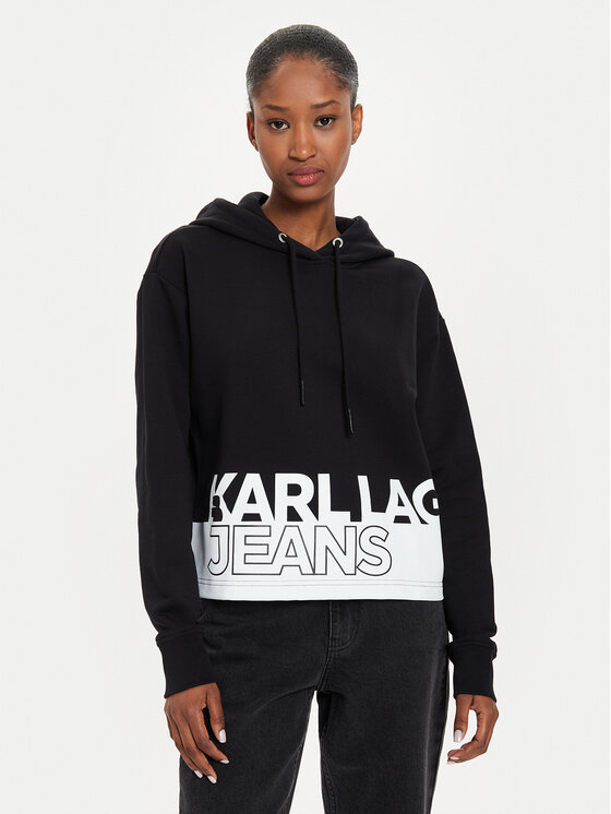 Női Pulóver Karl Lagerfeld Jeans, Méret: XS, Fekete, 245J1803