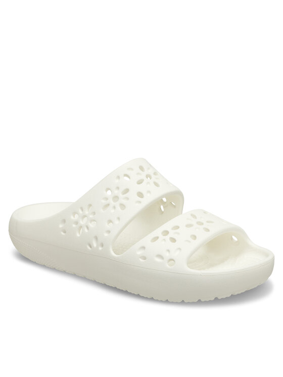 Crocs Crocs Klapki Classic Floral Cutout Sandal 210966 Biały