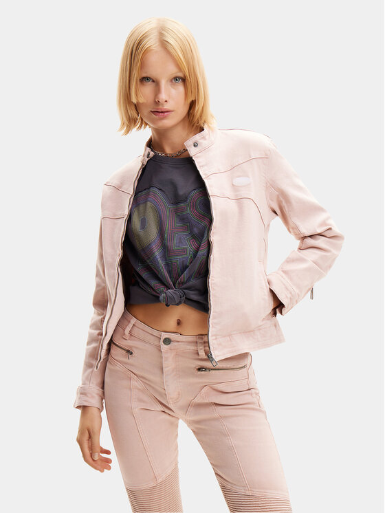 Desigual Džínsová bunda California 24SWED49 Ružová Regular Fit
