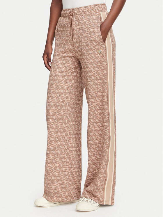 Guess Guess Teplákové kalhoty V6YB27 K5181 Světle hnědá Relaxed Fit