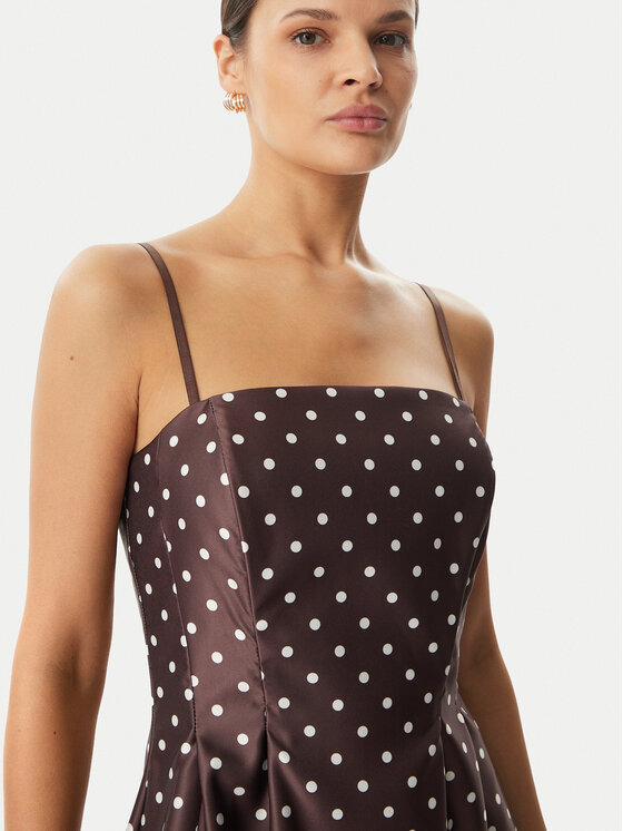 Rinascimento Rinascimento Sukienka koktajlowa CFC0129296003 Brązowy ciemny Regular Fit