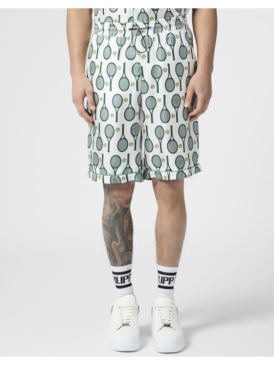 PHILIPP PLEIN PHILIPP PLEIN Szorty materiałowe 30488 Biały Regular Fit
