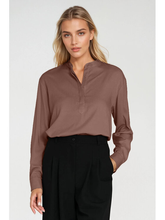 NIFE NIFE Halenka B194 Hnědá Oversize